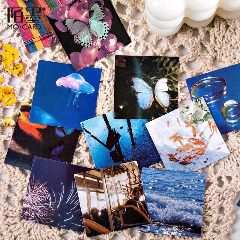 Bộ 45 sticker tranh ảnh nghệ thuật trang trí sổ tay