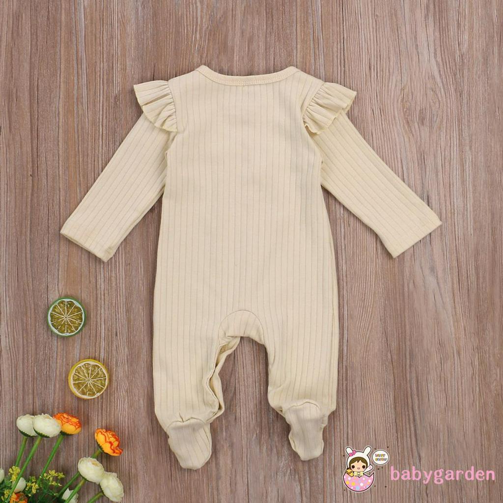 Áo liền quần dệt kim tay dài màu trơn dễ thương cao cấp cho bé 0-6 tháng tuổi