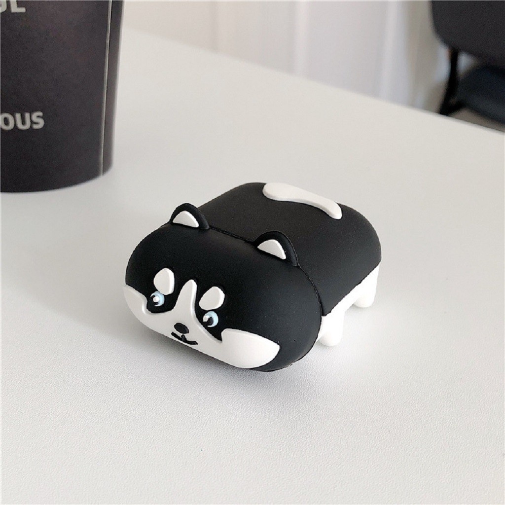 Airpods Case ⚡Freeship ⚡ CUTE HUSKY Case Tai Nghe Không Dây Airpods 1/ 2/ i12/ Pro- Tuấn Phụ Kiện