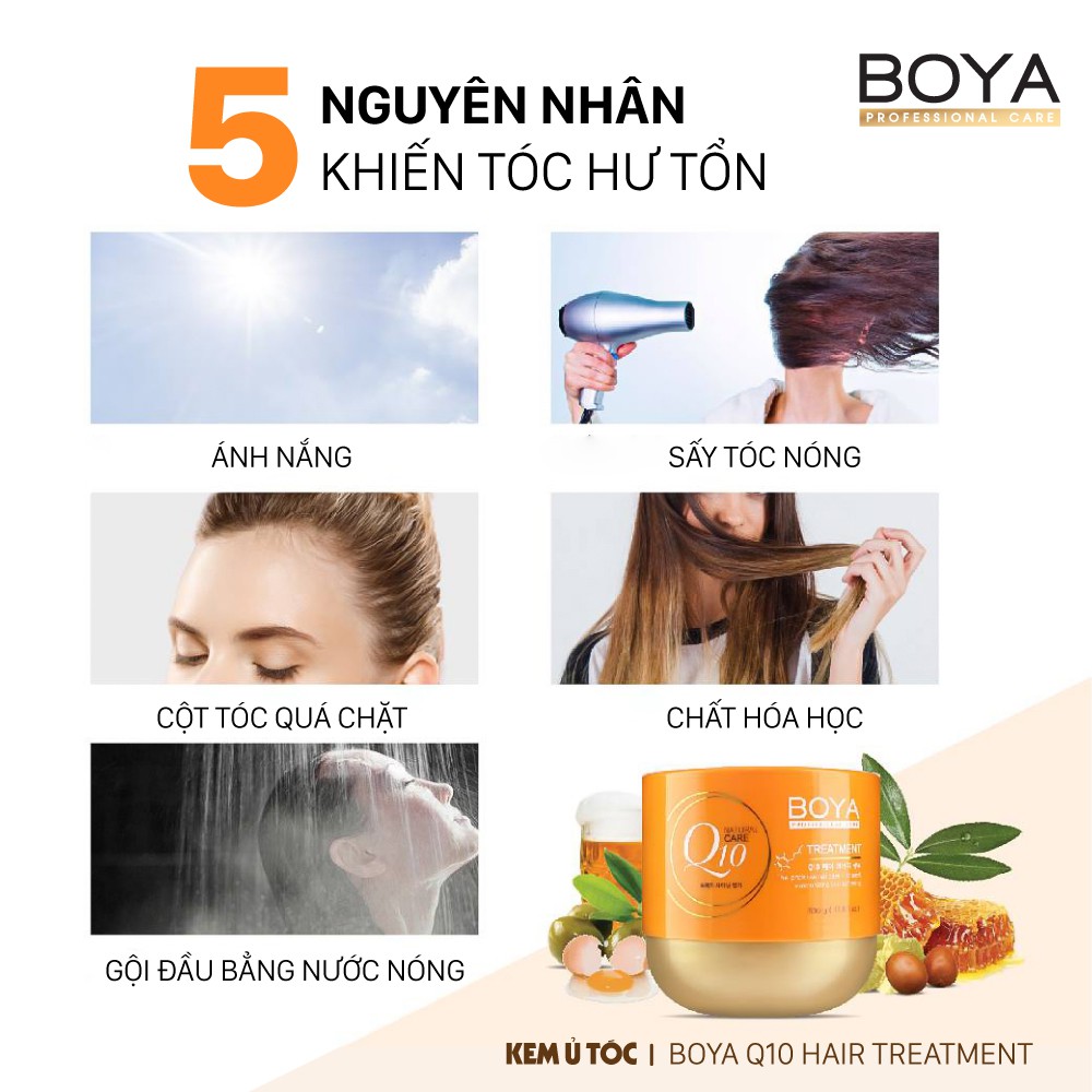 Kem Ủ Tóc Boya Q10 Treatment Dưỡng Ẩm &amp; Làm Mềm Tóc 500g