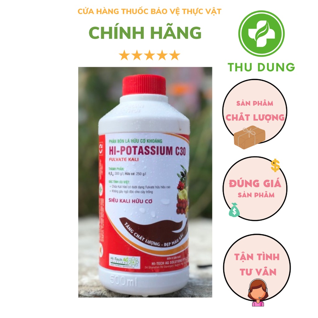 Phân bón hữu cơ cao cấp Hi-Potassium C30 chai 500ml (CHÍNH HÃNG Lộc Trời)