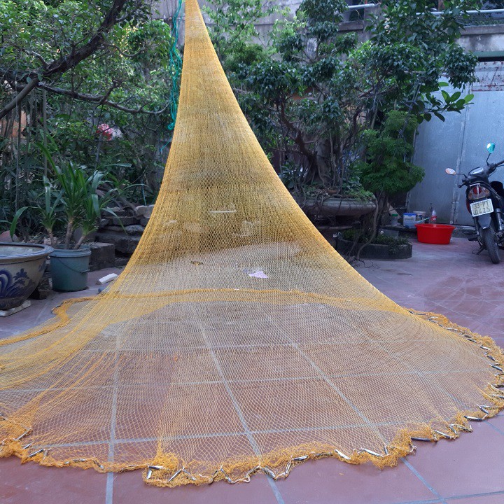 Chài bắt cá,tép - chài dù mắt lưới 1,5cm chân chì chuyên bắt tôm , tép và một số cá nhỏ vừa