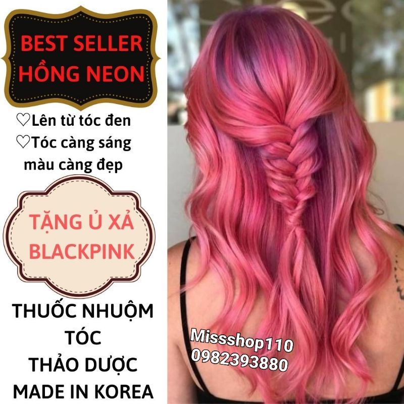 THUỐC NHUỘM TÓC HỒNG NEON HOT PINK THẢO DƯỢC HÀN QUỐC