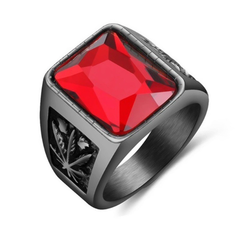 Nhẫn Nam Bạc Đính Đá Cuba Đẹp Cá Tính Unisex HipHop Basic Ring Ngầu Trơn Nam Lucifer Store Nhẫn Titan CUBA