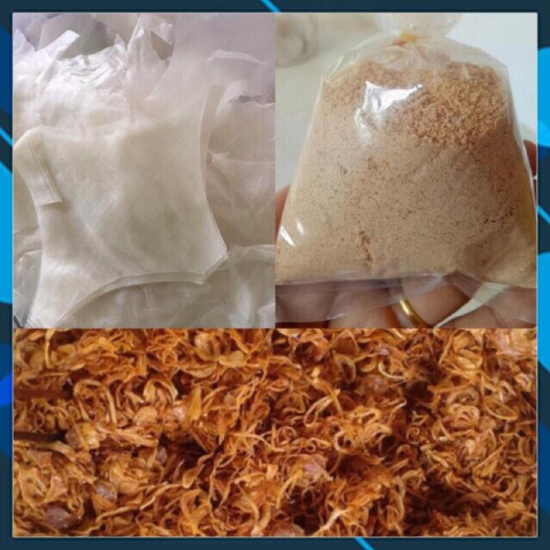 0.5 kg bánh tráng dẻo phơi sương + 100g muối nhuyễn hành phi