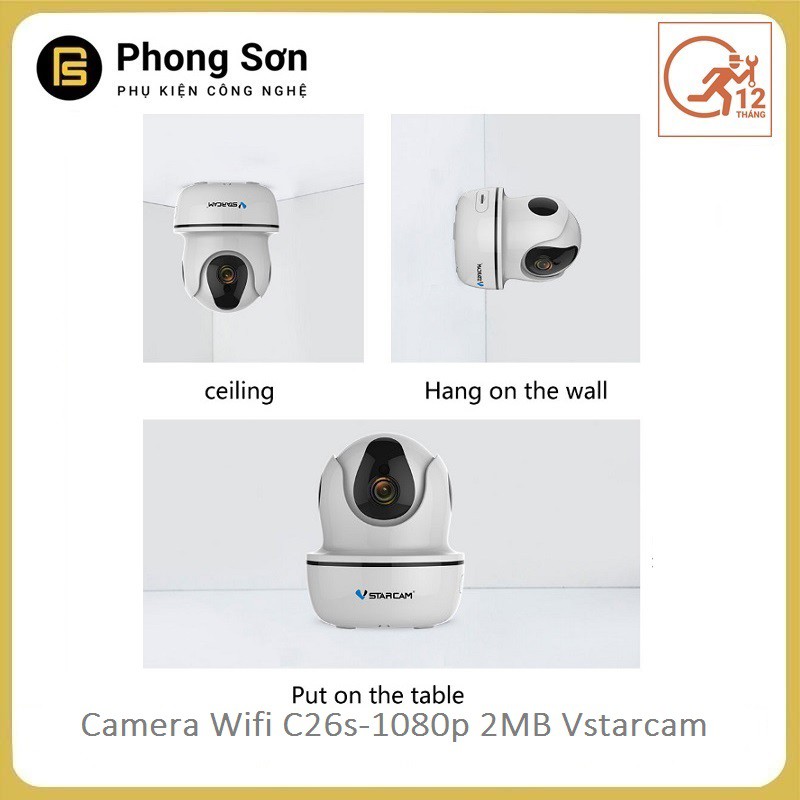 Camera wifi IP Vstarcam C26s Full HD 1080P , Bảo hành 12 tháng | BigBuy360 - bigbuy360.vn