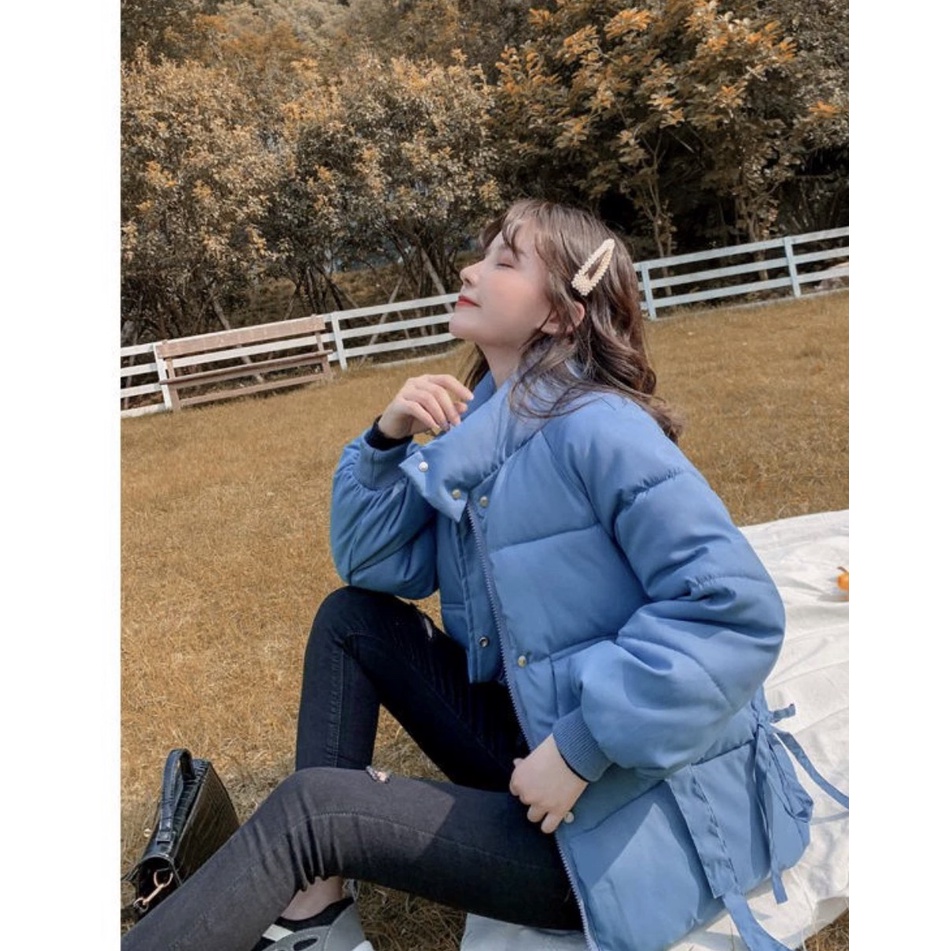 FREE SHIP MAX ÁO PHAO BÉO NỮ CHẦN BÔNG BA LỚP CÓ NÓN LÔNG THÁO RỜI CỰC ẤM SIÊU SANG CHẢNH PHONG CÁCH HÀN QUỐC TA