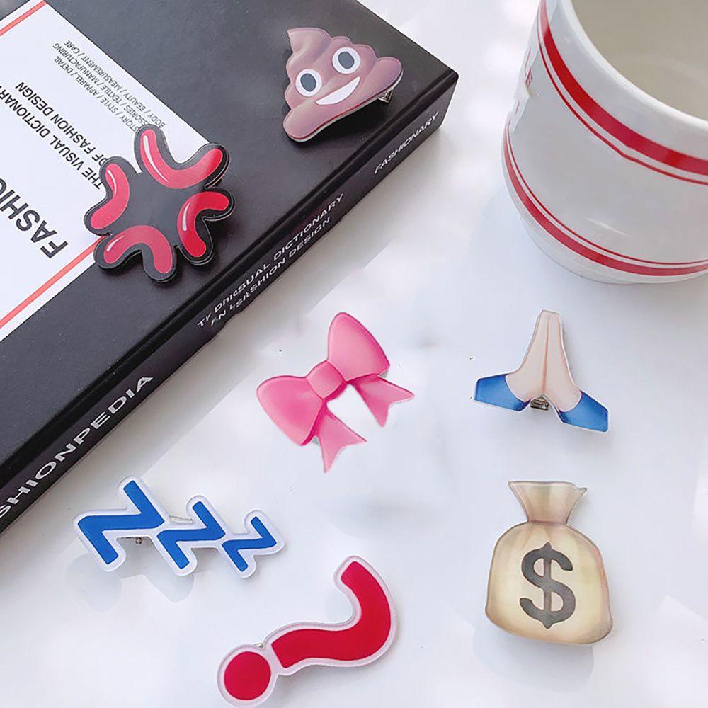 NICKOLAS Kẹp Tóc Nơ Biểu Tượng Cảm Xúc Thú Vị Cho Nữ