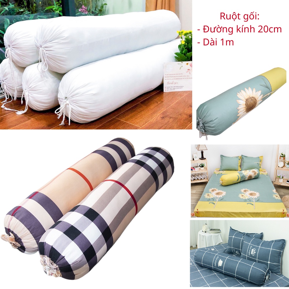 Vỏ gối ôm ZingZingMart chất liệu cotton poly mềm mát (phù hợp với ruột đường kính 20cm)