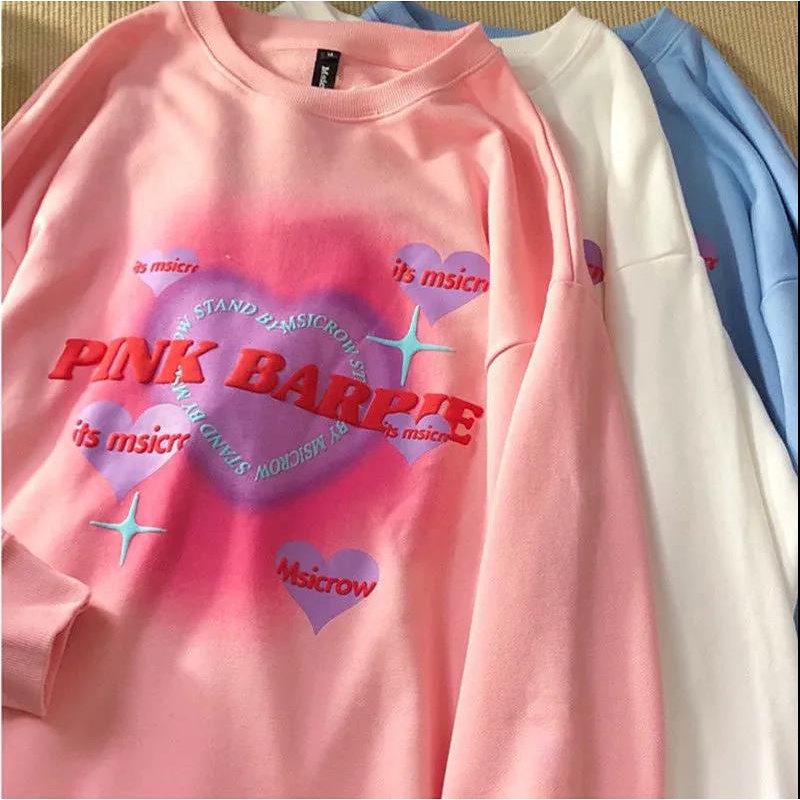 Áo Sweater Tay Dài Dáng Rộng In Họa Tiết Graffiti Phong Cách Harajuku Thời Trang Mùa Thu Cho Nữ | BigBuy360 - bigbuy360.vn