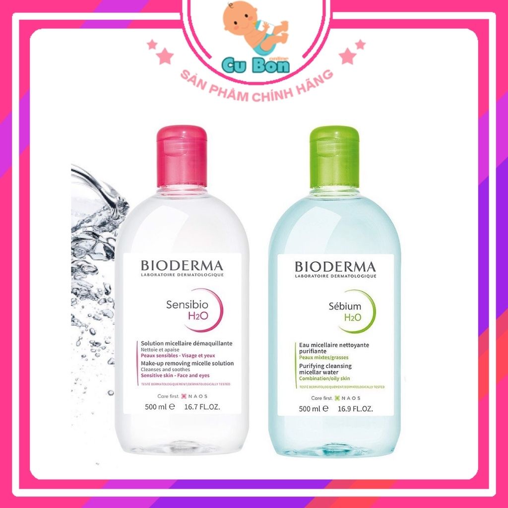 Nước tẩy trang Bioderma Crealine H2O 500ml của Pháp