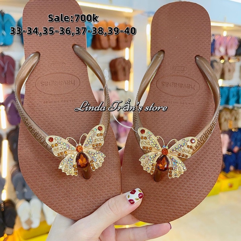 dép HVN trơn mix charm phượng cam