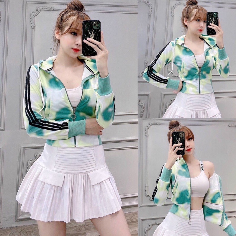 😆 LOẠI TỐT - GIÁ SỈ 😆 Áo Khoác Thun Nữ Form Lửng Bo Cao Dày Dặn Loang Màu Siêu Hot 2020 - Hàng Có Sẵn