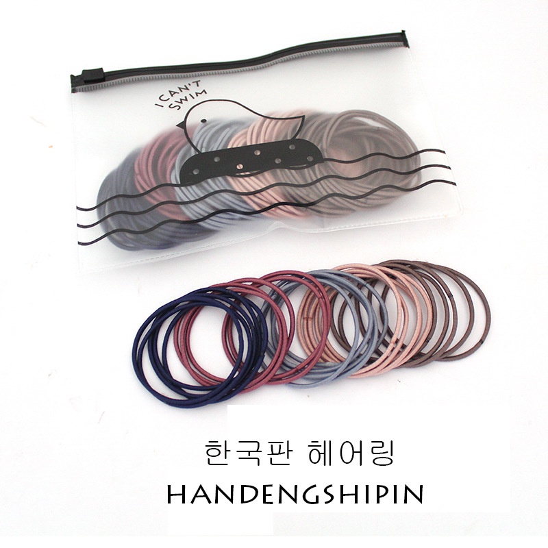 100 sợi thun cột tóc kèm túi zip cho nữ và cho bé cột mãi không hết