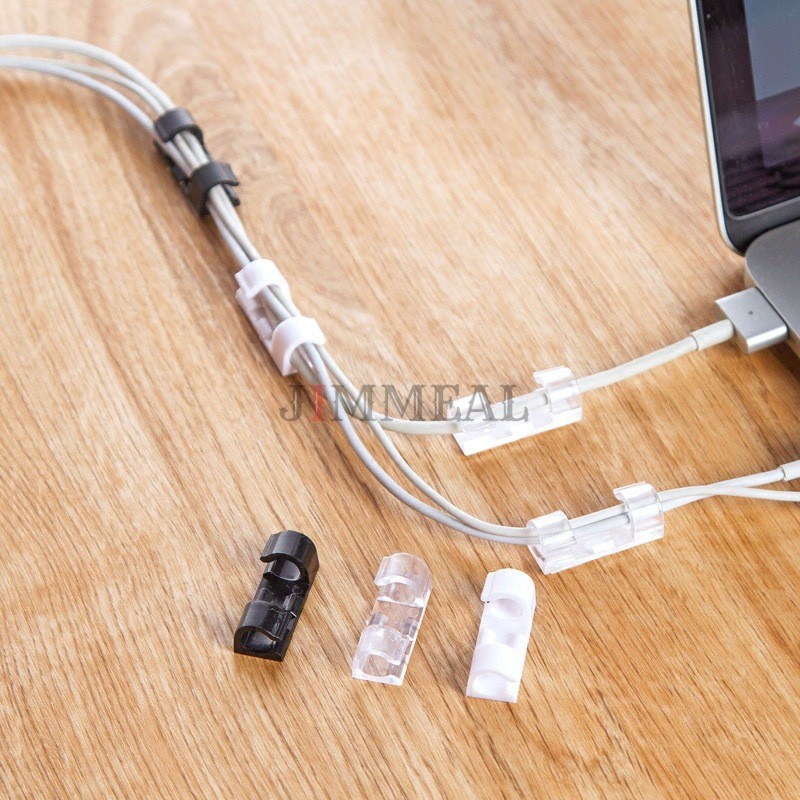 Bộ 20 Chiếc Nút Dán Tường Đi Dây Điện, Kẹp Cố Định Dây Điện Kẹp Giữ Cáp Sạc, Nẹp Dây Điện Chống Rối