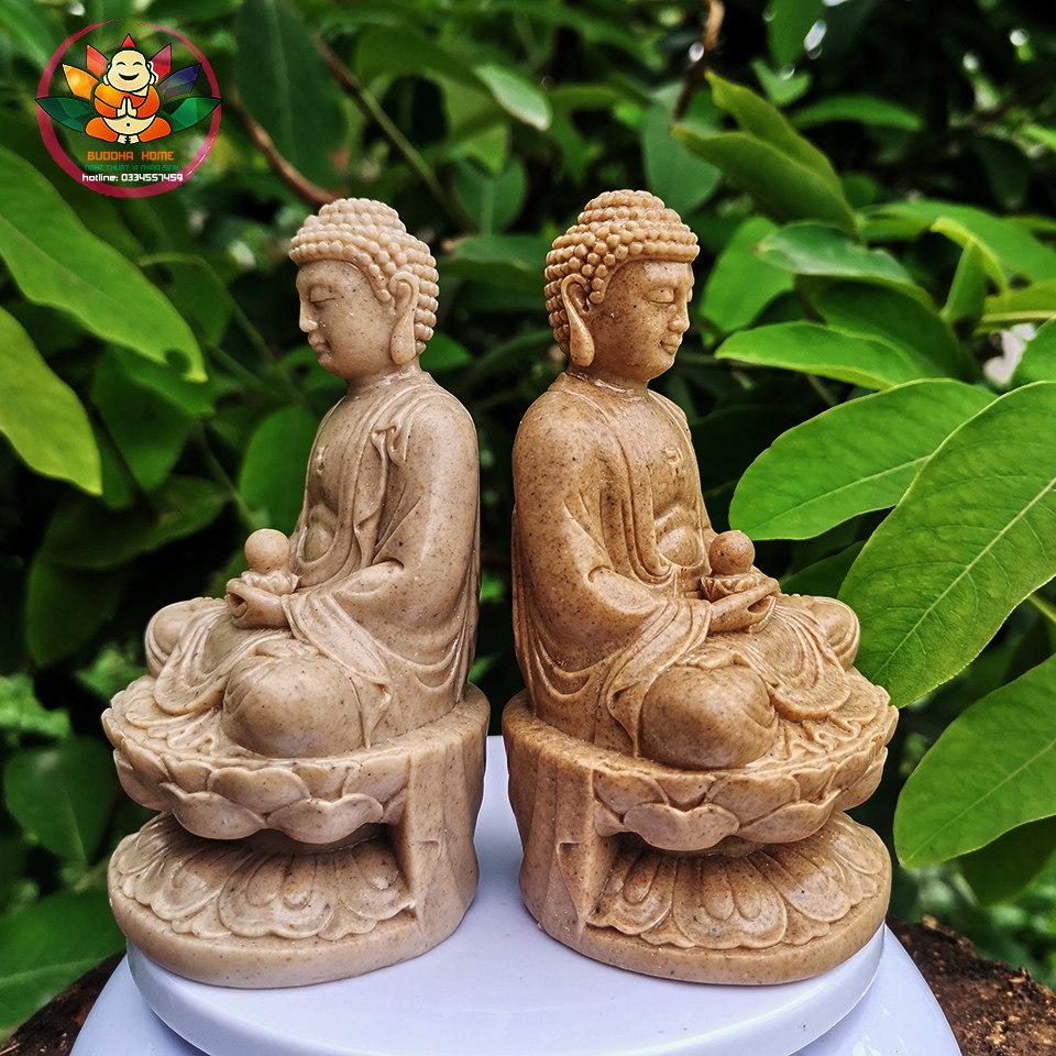 ☘️☘️ Tượng Đá Phật Thích Ca Phong Thủy - Màu Đá  - Cao 11cm