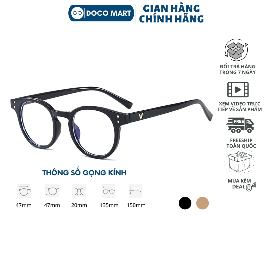 Gọng kính cận nam nữ mắt tròn nhỏ 2 chấm góc chất liệu nhựa chắc chắn nhiều màu 430
