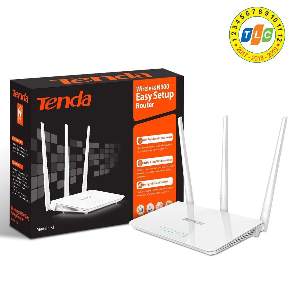 Tenda F3 – Router Wifi Chuẩn N Tốc Độ 300Mbps - Bảo hành 36 tháng