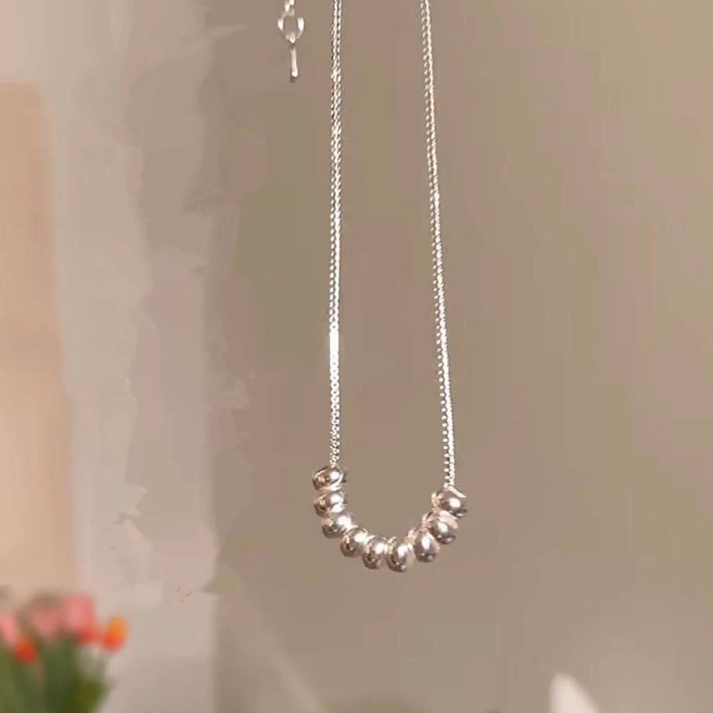 Dây Chuyền Bạc Phối Hạt Tròn Đơn Giản Thời Trang