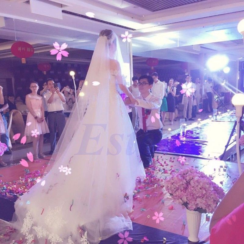 Khăn voan cô dâu nhiều lớp màu trắng