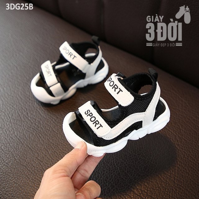 Sandal Giày Tập Đi Bé Trai 3DG25 GIAY3DOI Cho Chân Bé 12-16cm Sport Năng Động