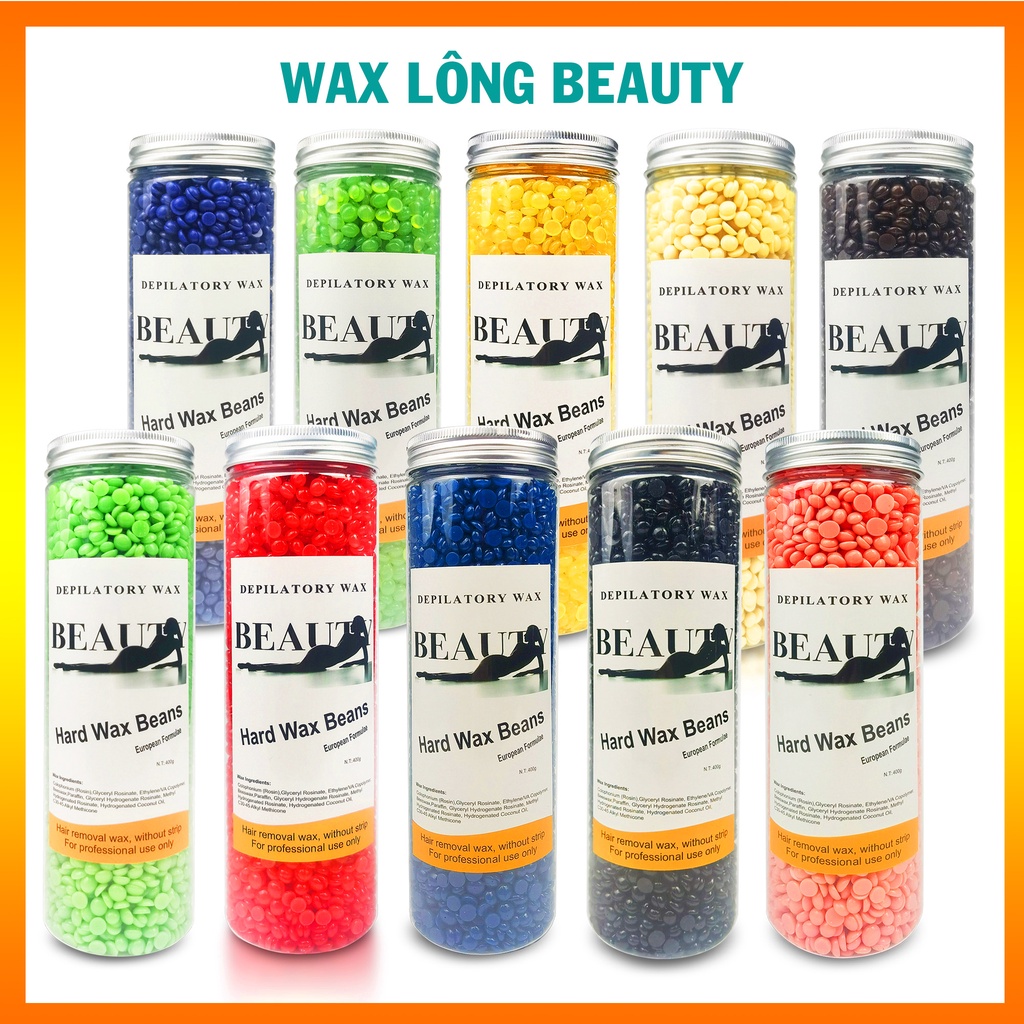 Wax bean BEAUTY- 400g - TẶNG 10 QUẾ GỖ - Sáp wax lông toàn thân, wax lông nách, wax tẩy tẩy lông vùng kín, tẩy lông chân
