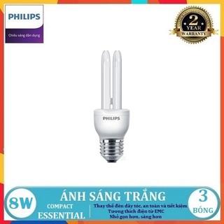 Bộ 3 - bóng đèn huỳnh quang compact philips essential 8w - 18w - 23w e27