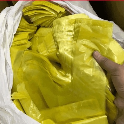 Túi Xốp Trơn Có Quai Loại 1kg Màu Vàng