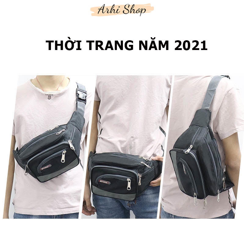 Túi Đeo Hông Đeo Bụng Túi Bao Tử Đeo Chéo Cao Cấp Nhiều Ngăn Arhi Shop