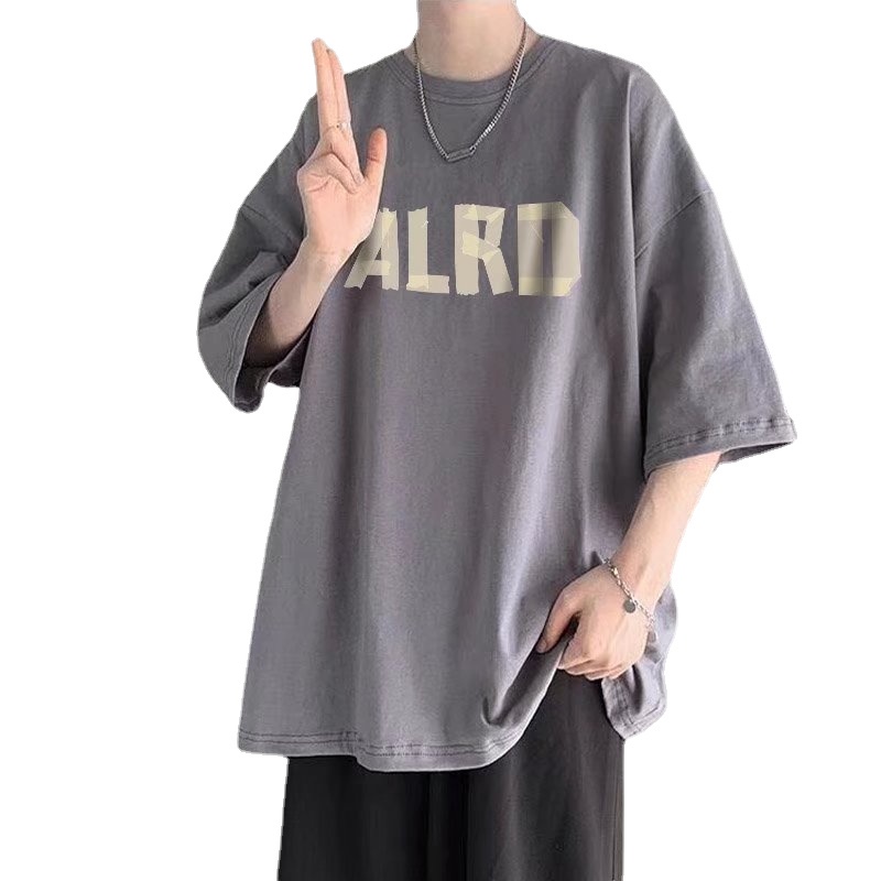 【M-8XL】Áo Thun Dáng Rộng Cổ Thuyền In Chữ Xu Hướng Đường Phố Hip Hop Thời Trang Mùa Hè Cho Nam Và Nữ