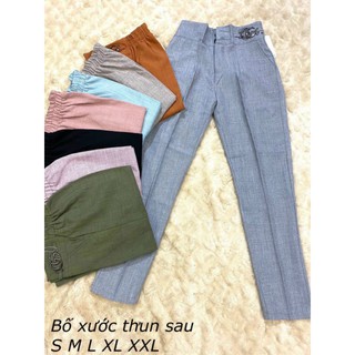 Quần tây công sở dáng dài cạp cao 2 cúc trước lưng thun có nhiều màu