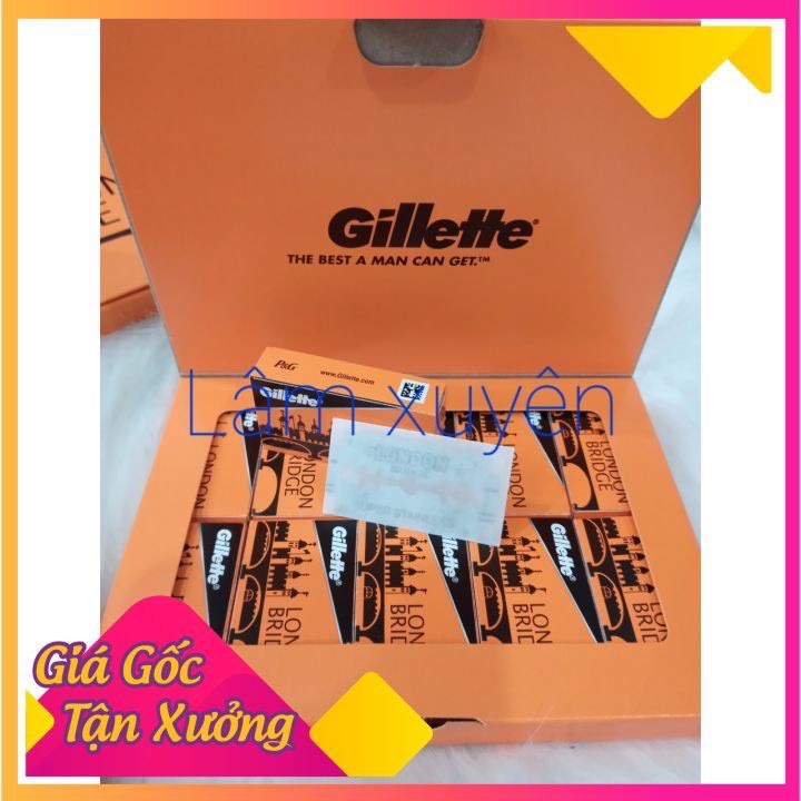 Dao lam Gillette, lưỡi lam Gillette hôp cam ⚡FREE SHIP⚡ hộp 100 lưỡi, lưỡi dao lam trắng, sắc bén, giá rẻ