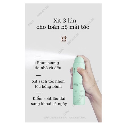 Dầu gội khô dạng xịt Spes, dầu gội đầu khô nữ không bết dính phồng tóc nội địa