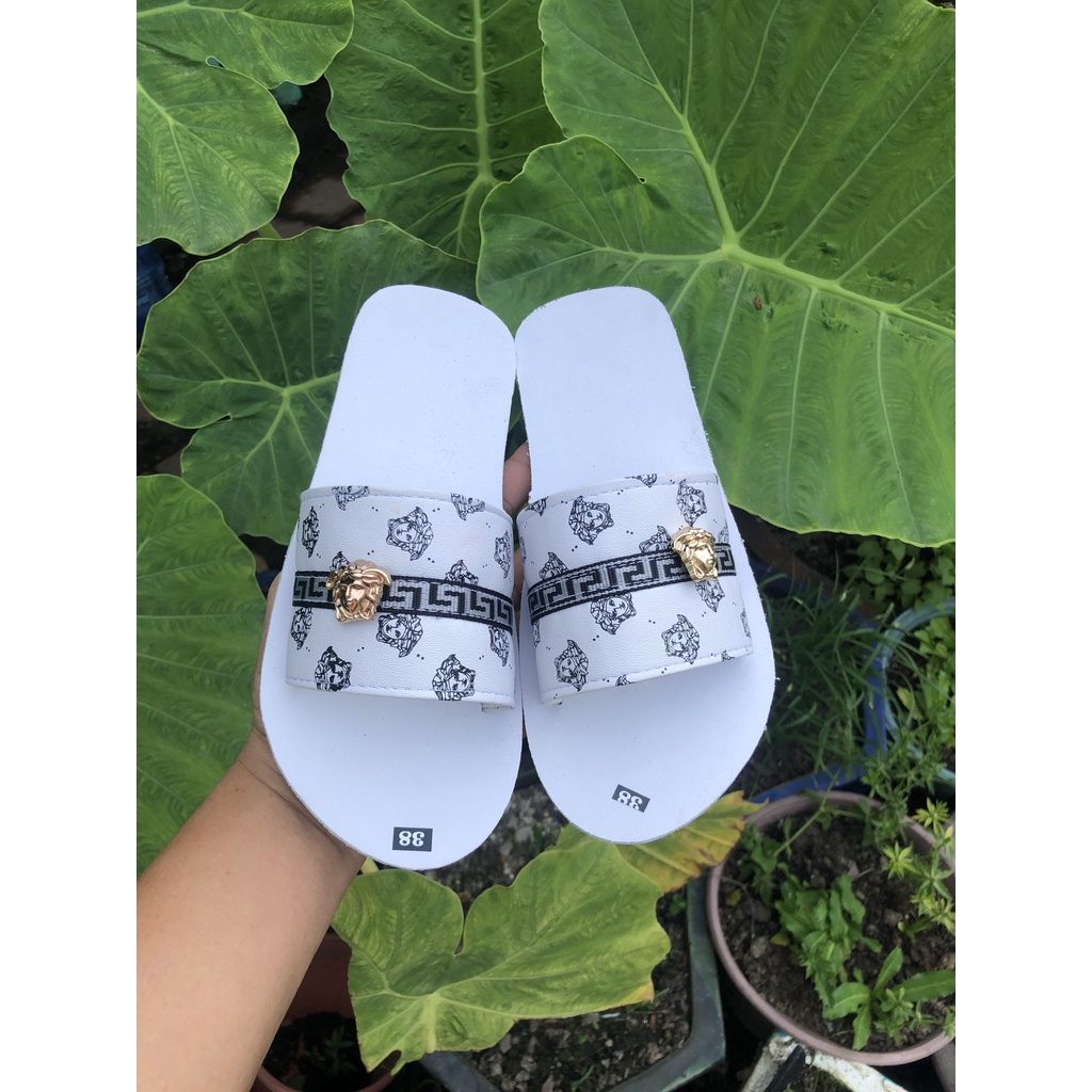 dép quai ngang đế bằng nam và nữ ( đế trắng quai ngang phối logo ) size từ 34 đến 44 nam
