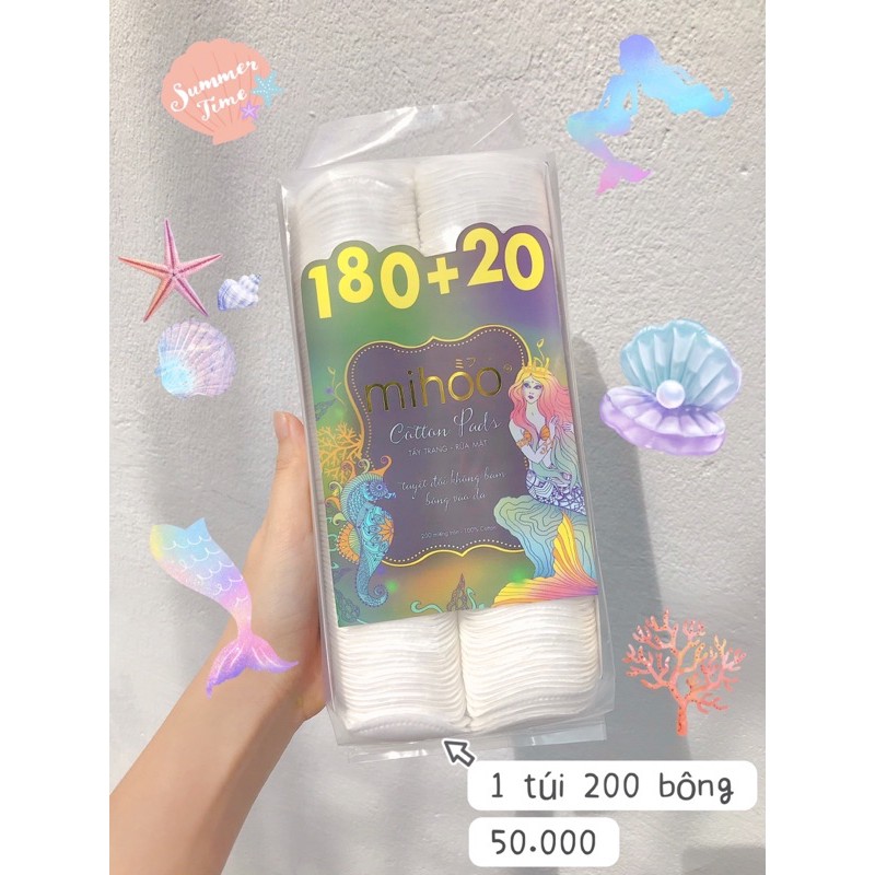 Bông tẩy trang Mihoo Kokomi 155-200-240 miếng mềm mịn, dai