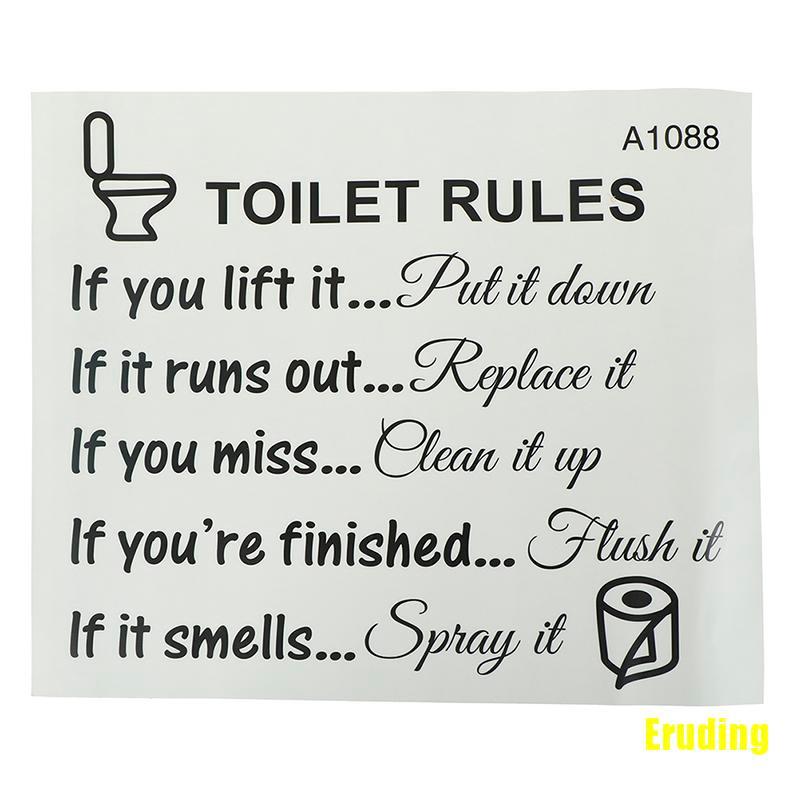 Sticker ghi nội quy của nhà vệ sinh