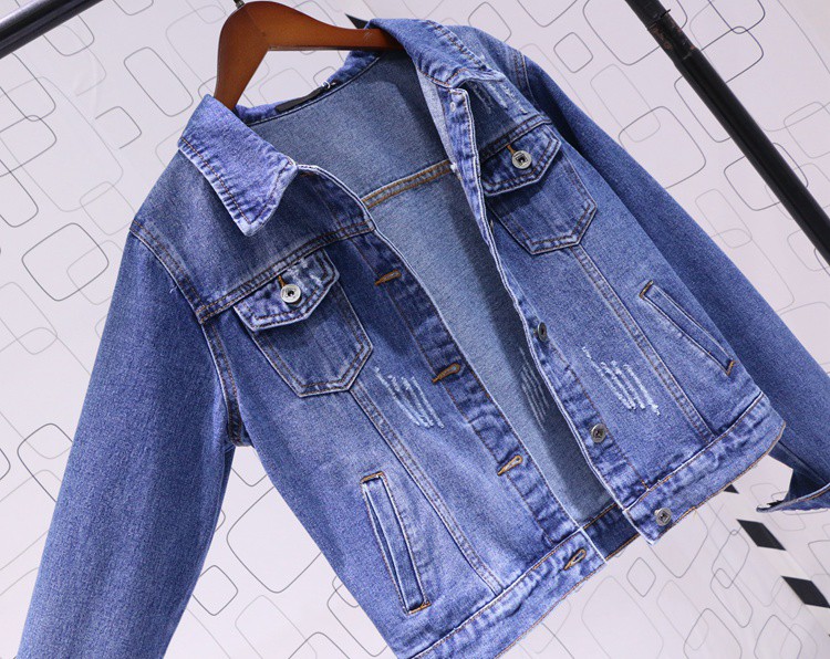 Áo Khoác Denim Dáng Ngắn Form Ôm Thời Trang Cho Nữ