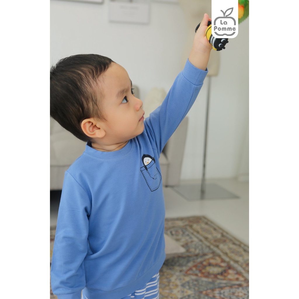 [Lapomme sale 2021] SL179 Bộ dài tay túi Cánh cụt Lapomme cho bé trai bé gái