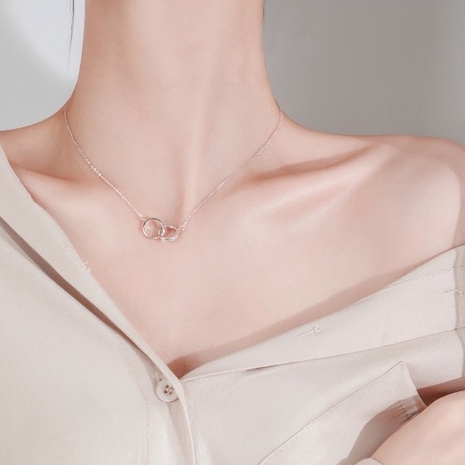Dây chuyền bạc ý 925 vòng chéo vòng cổ nữ
