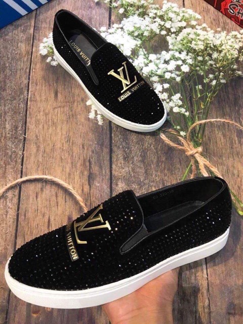 Giầy lười Da đính đá ( LVv đính đá )
