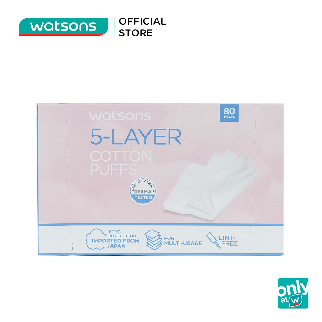 Bông Tẩy Trang Watsons Loại 5 Lớp 80 Miếng