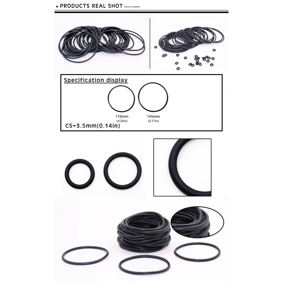 1 Vòng Đệm Cao Su 3.5mm od110 / 135 / 140 / 145 / 150 / 200 * 3.5mm Vòng Nhẫn