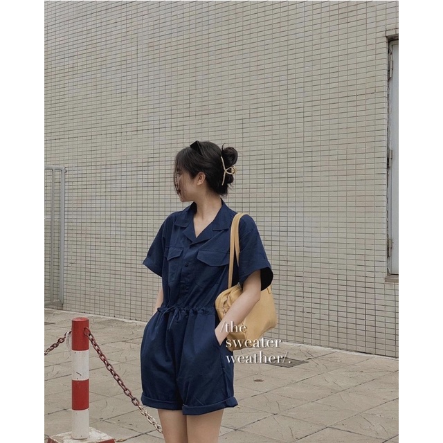 [Ảnh thật/Video/Sẵn]Jumsuit thô rút eo style Ulzzang | BigBuy360 - bigbuy360.vn