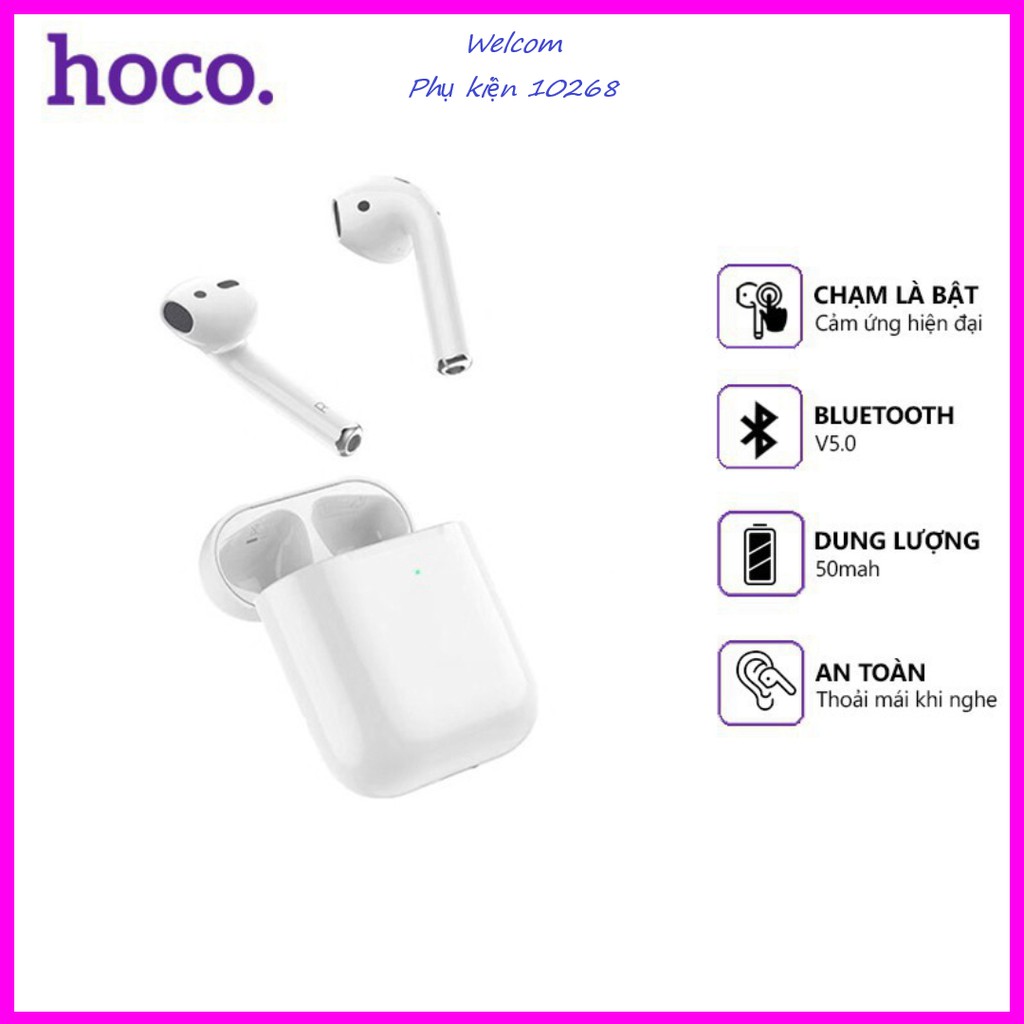 Tai nghe Bluetooth Hoco ES39 V5.0 hỗ trợ mic cảm ứng TWS, chuyên dùng cho Iphone