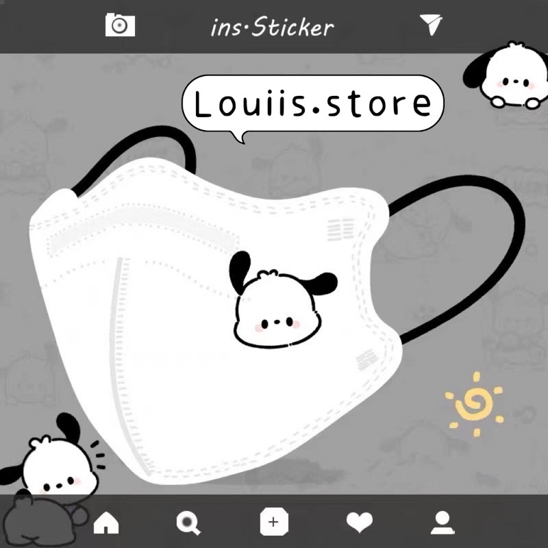 Khẩu trang 3D hoạt hình dễ thương, in hình họa tiết người lớn Louiis.store