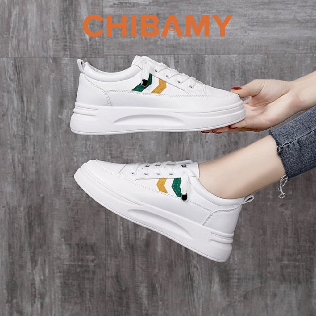 Giày thể thao nữ MEMANSING hàng Quảng Châu Full Box, Giày nữ trắng BAMY độn đế 4cm chất da mềm