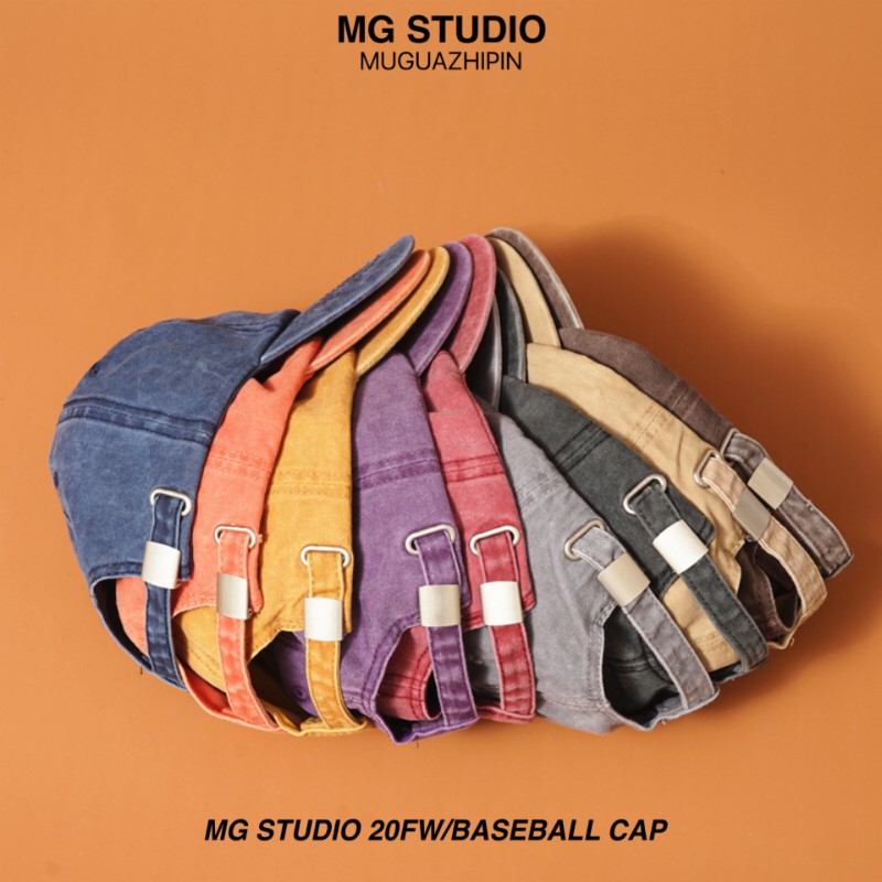 Mũ lưỡi trai MG STUDIO bằng cotton phai màu thêu chữ &quot;CHANCE&quot; thể thao