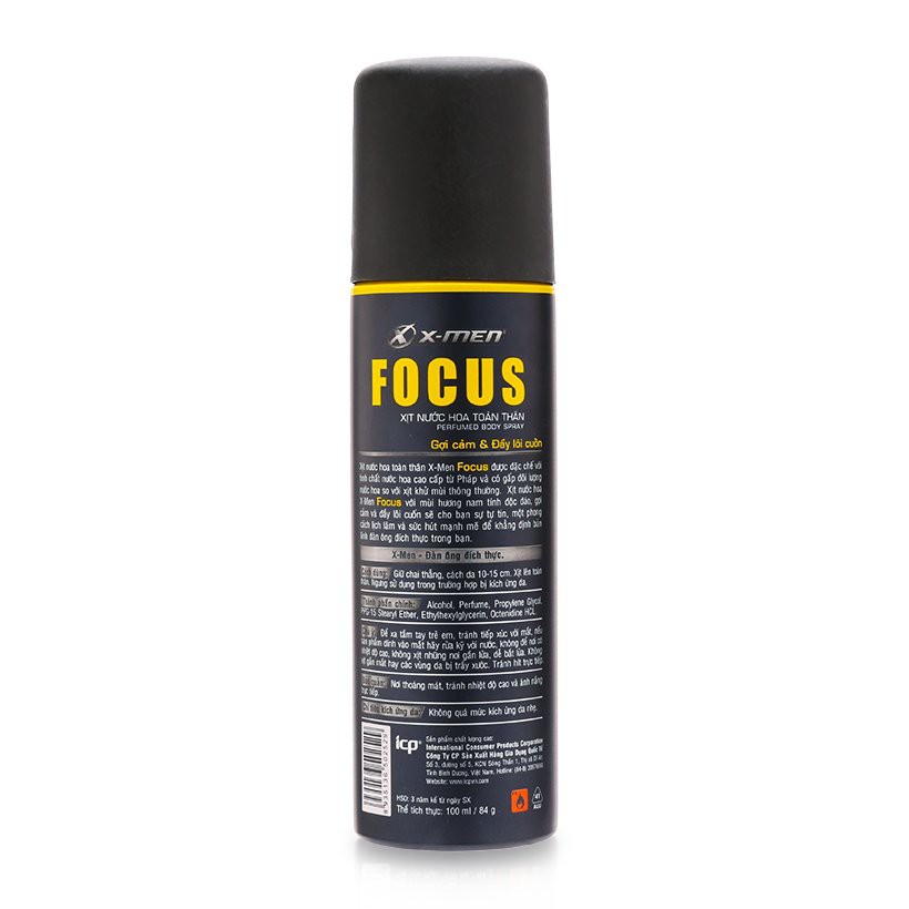 Xịt Khử Mùi Nước Hoa XMen Chai 100ML chọn loại muốn mua Focus, Impact, Brave