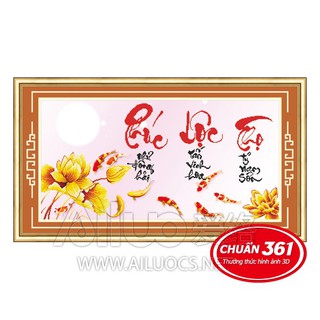 Tranh thêu chữ thập Phúc lộc thọ AL53362 ( 94x52 ) chưa thêu