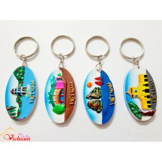 Móc khóa biểu tượng các địa danh Việt Nam - lốc gồm 10 móc (3cm x 6cm)